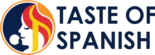 Taste of Spanish logo attempt 3 orange bk title same side 150 x 144